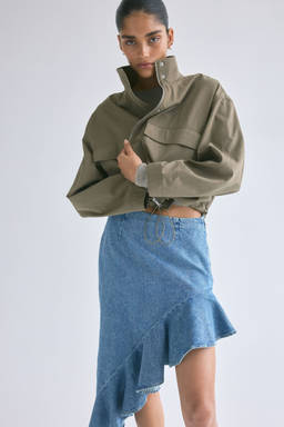 H&M - Women Blue Asymmetric Denim Skirt