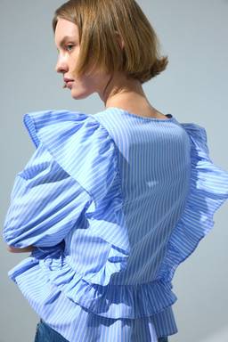 H&M - Women Blue Poplin wrap blouse