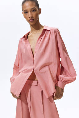 H&M - Women Pink Gathered blouse
