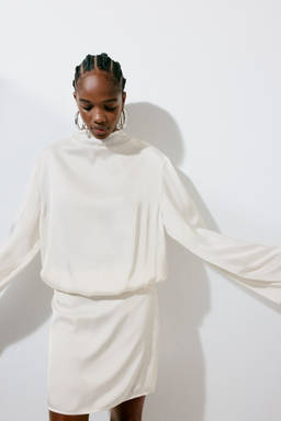 H&M - Women White Draped satin dress
