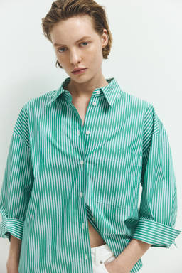 H&M - Women Multi-Color Short Poplin Shirt