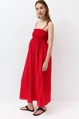H&M - Women Red MAMA Smocked Bandeau Dress