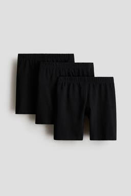 H&M - Girls Black 3-pack cycling shorts