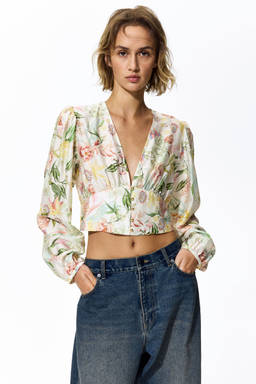 H&M - Women Multi-Color V-neck blouse