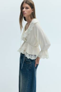 H&M - Women White Flounced Peplum Blouse