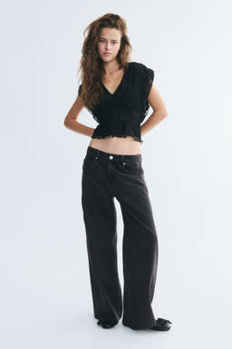 H&M - Women Black Baggy Low Waist Jeans