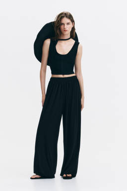H&M - Women Black Pull-On Balloon Trousers