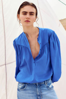 H&M - Women Blue Oversized Blouse