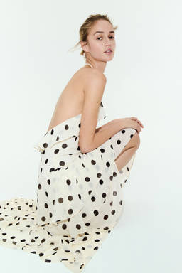 H&M - Women White Flounced Halterneck Dress
