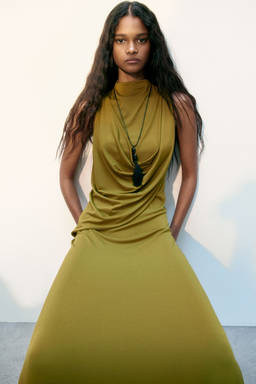 H&M - Women Green Draped Maxi Dress