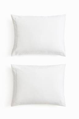 H&M - White 2-Pack Cotton Sateen Pillowcases