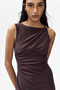 H&M - Women Brown Draped dress