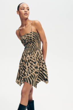 H&M - Women Green Smocked Strappy Dress