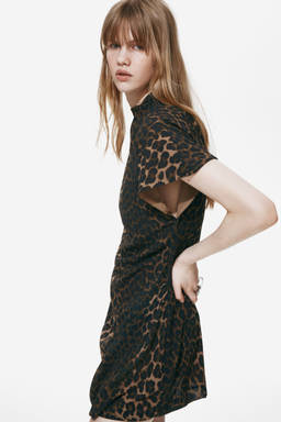H&M - Women Brown Draped Turtleneck Dress