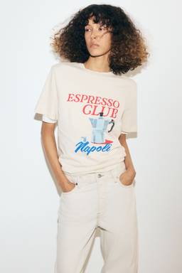 H&M - Women Off White Cotton T-Shirt