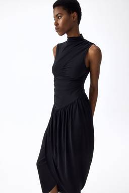 H&M - Women Black Draped turtleneck dress