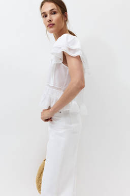 H&M - Women White Mama Lace-Trimmed Nursing Blouse