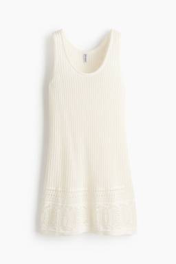 H&M - Women White Pointelle-Detail Dress