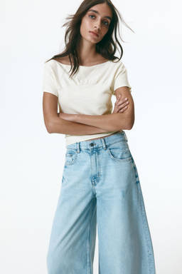 H&M - Women White Gathered cap-sleeved top