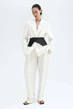 H&M - Women White Linen-Blend Blazer