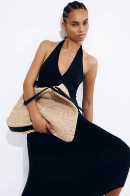 H&M - Women Black Maxi Halter Neck Dress