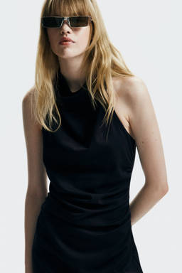 H&M - Women Black Draped Halter Neck Dress