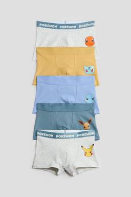 H&M - Boys Multi-Color 5-Pack Printed Cotton Trunks