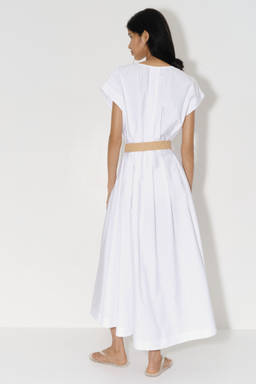 H&M - Women White Belted Cotton Dress