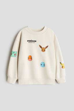 H&M - Boys White Printed Brushed-Inside Sweatshirt