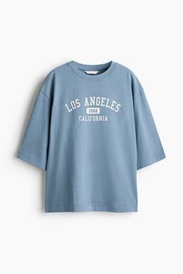 H&M - Women Blue Oversized Cotton T-Shirt
