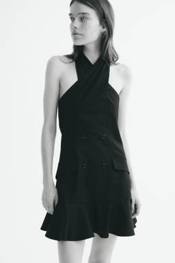 H&M - Women Black Halterneck blazer dress