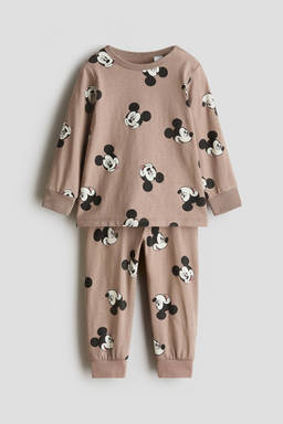 H&M - Boys Brown Printed Cotton Pyjamas