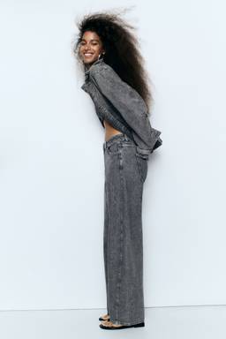 H&M - Women Grey Barrel High Waist Jeans