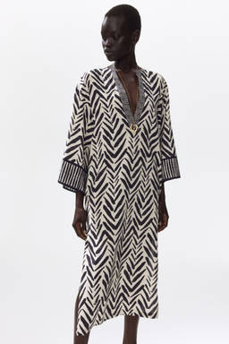 H&M - Women White Tie-Belt Tunic Dress