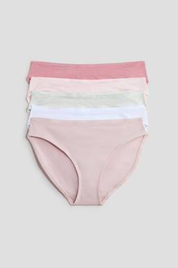 H&M - Girls Pink 5-Pack Cotton Briefs