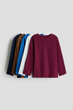 H&M - Boys Red 5-Pack Cotton Tops