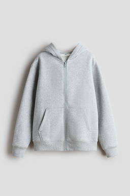 H&M - Boys Grey Brushed-Inside Zip-Through Hoodie