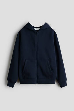H&M - Boys Navy Blue Brushed-Inside Zip-Through Hoodie