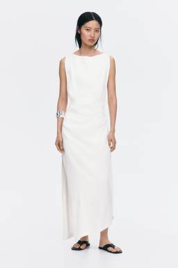 H&M - Women White Twist-Detail Twill Dress