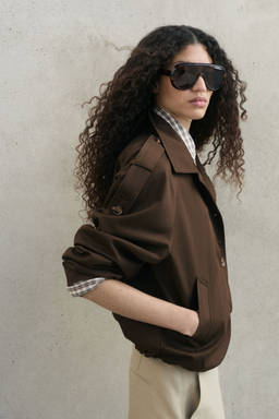 H&M - Women Green Twill Blouson Jacket