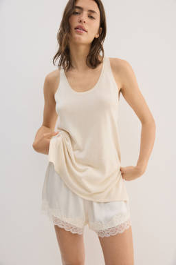 H&M - Women Beige Long Fine-Knit Top