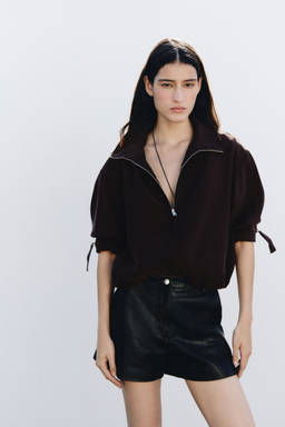 H&M - Women Brown Oversized Bubble-Hem Jacket