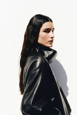 H&M - Women Black Oversized Bubble-Hem Jacket
