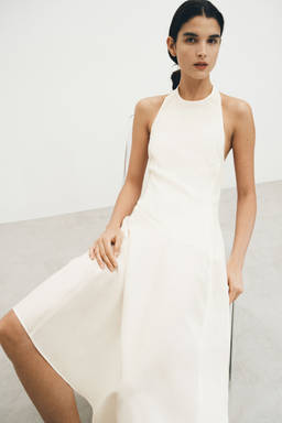 H&M - Women White Asymmetric Halter neck Dress