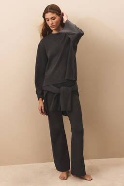 H&M - Women Grey Fine-Knit Trousers
