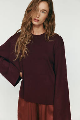 H&M - Women Red Oversized Fine-Knit Jumper