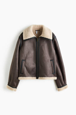H&M - Women Brown Funnel-Collar Jacket