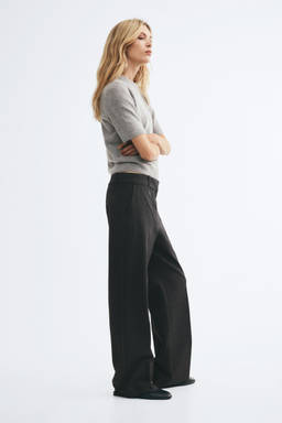 H&M - Women Charcoal Tailored Twill Trousers