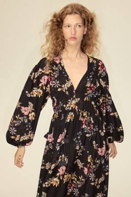 H&M - Women Black Printed tie-detail dress