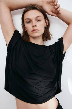 H&M - Women Black Batwing-Sleeved Top